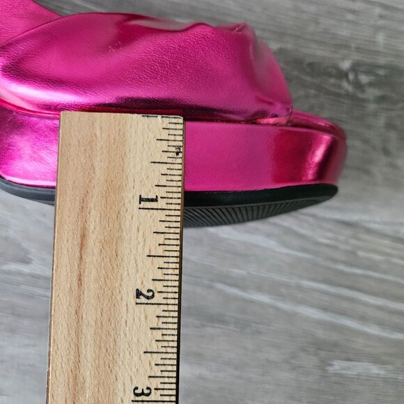 Kenneth Cole Reaction Rylee Hot Pink Metallic Slingback Platform Sandals Size 8. - Picture 14 of 16